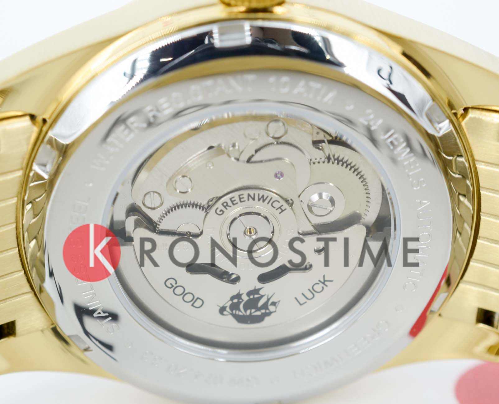 Greenwich Greenwich Good Luck Classic GW 074.20.33 механические мужские часы часы крупный план серебристый циферблата